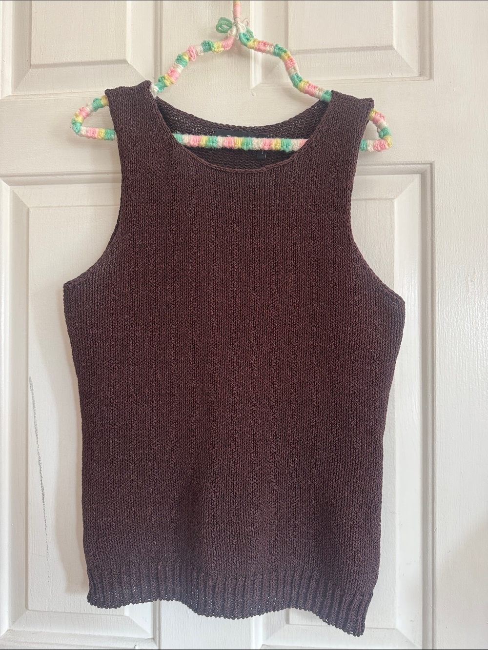 Theory Sleeveless Knit Top in Chocolate Brown
